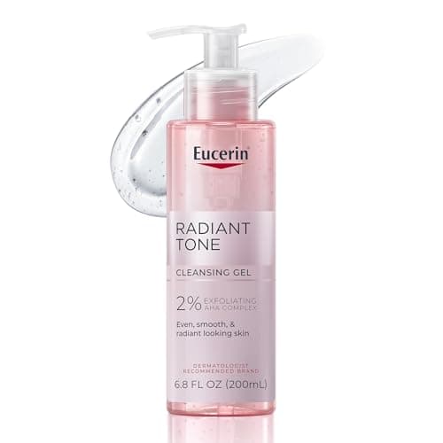 Eucerin Radiant Tone Face Cleanser Gel with 2% Exfoliating AHA Complex, Gentle Face Wash Improves Skin Clarity and Boosts Radiance, All Skin Types, 6.8 Fl Oz Bottle - Image 1