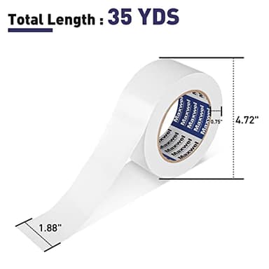 Maxwel Manufacturing Duct Tape White Heavy Duty - 1.88 in 35 Yds Waterproof No Residue Strong Adhesive Duct Tape Tearable for Indoor Outdoor Use,Multi Purpose Home Repair - Image 6