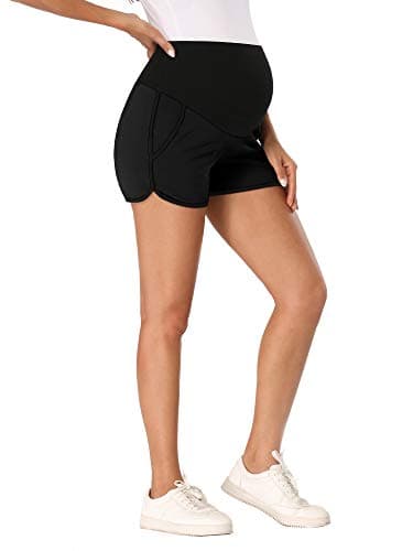 fitglam Women's Maternity Shorts Over Belly Pregnancy Lounge Workout Running Pajama Sleep Shorts with Pockets - Image 3