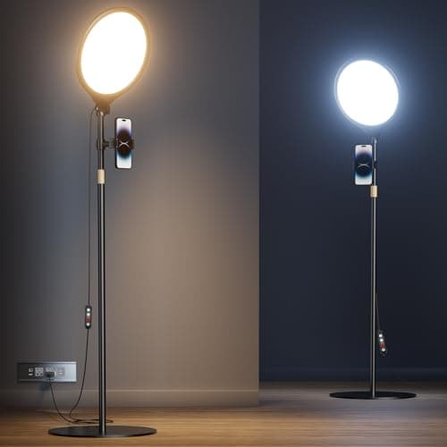 10.5" Ring Light with Stand and Phone Holder - 72" Tripod for iPhone with Light, Professional Led Ringlight for Video Recording/Make up/Streaming, Full Screen Light Ring for YouTube, Tiktok (Black) - Image 1