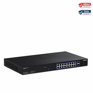 TRENDnet 18-Port Multi-Gig Web Smart Switch, TEG-3182WS, 16 x 2.5Gb Ports, 2 x 10Gb SFP+ Ports, NDAA TAA Compliant, Lifetime Protection, Remote Cloud Management, Black - Image 4