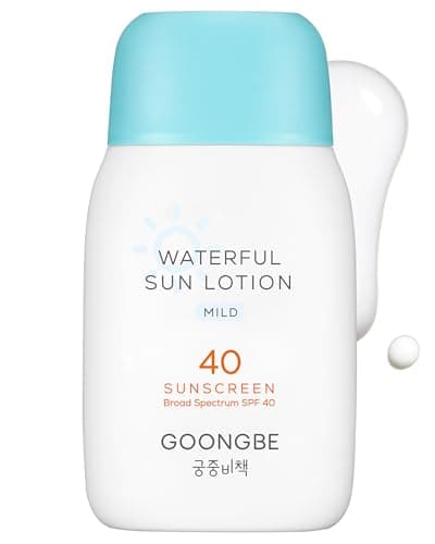 GOONGBE Waterful Sun Lotion Mild SPF 40 - Zinc Oxide Water Resistant Mineral Sunscreen for Babies, Kids & Adults - Hypoallergenic, Vegan, Reef-Safe - Korean Sun Care for Sensitive Skin, 2.82 fl.oz. - Image 1