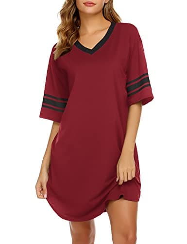 Ekouaer Womens Nightgown Short Sleeve Sleepshirt - Image 1