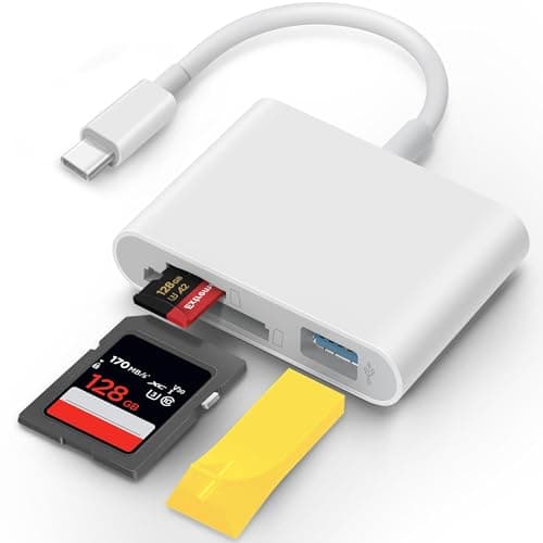 MujuDoler USB C SD Card Reader for iPhone 15 16 iPad Mac 3 in 1 USB-C Memory Trail Camera Card Adapter with Dual Slots & USB Port for Mac MacBook Pro/Air/Mini Android Laptop More USBC Typec Devices - Image 1