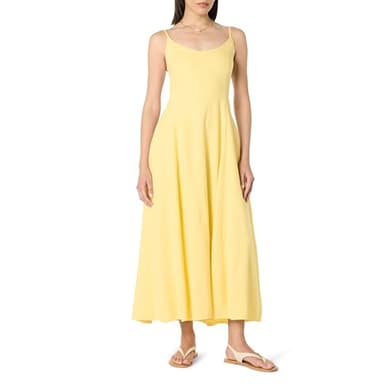 The Drop Women’s Luna Scoop Neck Linen Maxi Dress, Pale Banana, L - Image 1