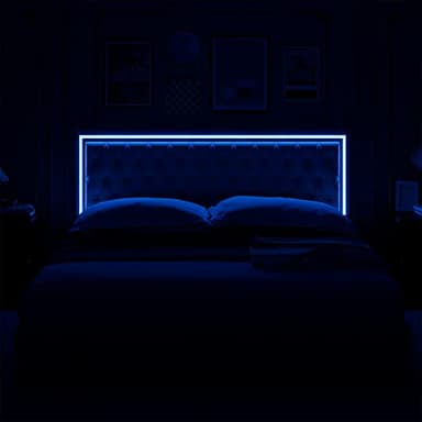 Keyluv Queen Upholstered LED Bed Frame with 4 Drawers, Velvet Platform Storage Bed with Adjustable Button Tufted Headboard and Solid Wooden Slats Support, No Box Spring Needed, Beige - Image 8