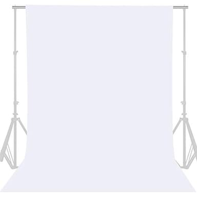 GFCC 8FTX10FT White Backdrop Background for Photography Photo Booth Backdrop for Photoshoot Background Screen Video Recording Parties Curtain - Image 1