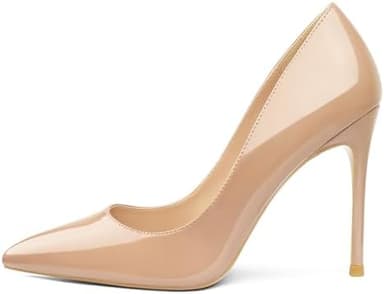 COLETER Women's 4 Inch Pumps Pointy Toe Wedding Dress Shoes Slip on Stiletto Pumps - Image 7