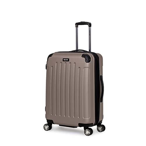 Kenneth Cole REACTION Renegade Luggage Expandable 8-Wheel Spinner Lightweight Hardside Suitcase, Champagne, 24-Inch Checked - Image 1