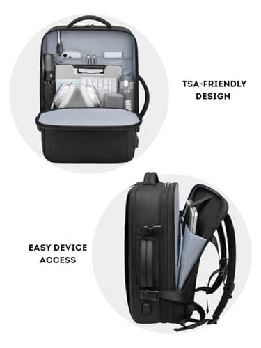 POIXM Vacuum Seal Compression Backpack Travle Backpack 60L Expandable Vacpack with USB Charging Port, Carry-On Suitcase Luggage Water-Resistant (Vacuum Pump Included) - Image 5