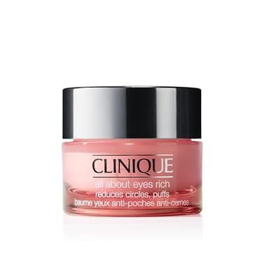 Clinique All About Eyes Rich Eye Cream For Dark Circles With Hyaluronic Acid | Hydrating, Brightening + Depuffing, Mini Travel Size, 0.5 Ounce - Image 1