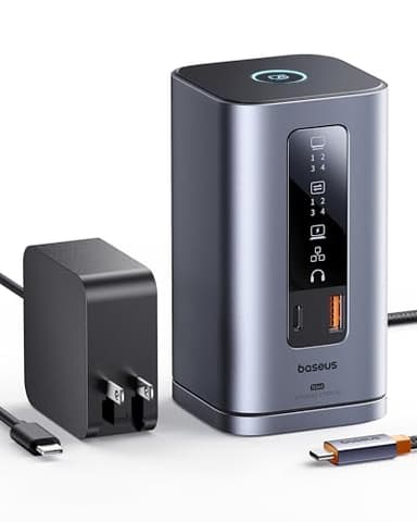 Baseus Laptop Docking Station, 11 in 1 Triple 4K Display HDMI/DP, 10Gbps USB A/C Fast Data, PD 100W, Ethernet, Audio, USB C Docking Station for Windows/Dell/HP/Lenovo/Asus/Acer/Mac (Include Charger) - Image 1