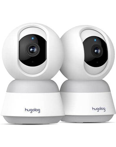 Hugolog 3K 5MP Indoor Pan/Tilt Security Camera with Auto-Focus(2pcs),Ideal for Baby Monitor/Pet Camera/Home Security,Starlight Color Night Vision,Human/Pet AI,Noise Reduction,US Cloud,Works with Alexa - Image 1