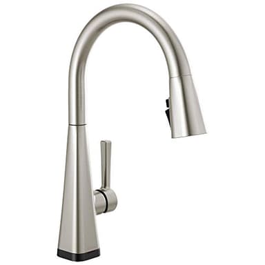 Delta Faucet Lenta Touch Kitchen Faucet Brushed Nickel, Kitchen Faucets with Pull Down Sprayer, Kitchen Sink Faucet, Faucet for Kitchen Sink, Touch2O Technology, SpotShield Stainless 19802TZ-SP-DST - Image 1