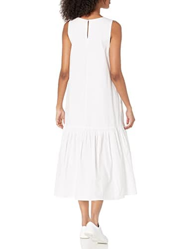 The Drop Women's Ilana Loose Sleeveless Wide-Hem Poplin Maxi Dress, White, XS - Image 2