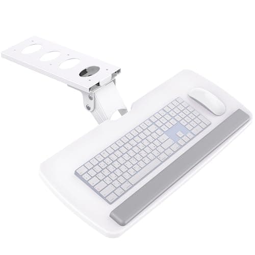HUANUO Keyboard Tray Under Desk, 360 Adjustable Ergonomic Sliding Keyboard & Mouse Tray, 25" W x 9.8" D - Image 1