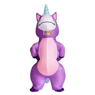 Spooktacular Creations Halloween Inflatable Costume, Full Body Unicorn Blow Up Costume for Adults Dress Up Holiday Themed Cosplay Parties(Purple) - Image 3