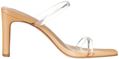 The Drop Women's Avery Square Toe Two Strap High Heeled Sandal, Clear, 7 - Image 6