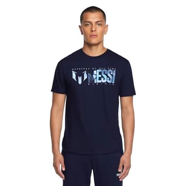 Messi Men's Lifestyle T-Shirt, Standard Fit, Comfortable Tee, 100% Cotton, Dress Blues, Large - Image 1