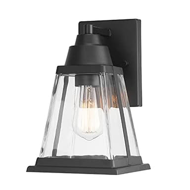 GLOBE Electric 44697 Merle 1-Light Outdoor Wall Sconce, Bronze, Clear Glass Shade, Brown, Bulb Not Included - Image 1