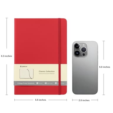 Comix 8 Pack Lined Journal Notebooks for Work, 240 Pages, 5.5"x8.3", Hardcover, A5 Medium College Ruled, Journaling Notebooks for Notes-taking, Fits for Office School Home - Image 3