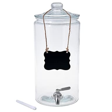 2 Gallon Beverage Serveware with Stainless Steel Spigot + Marker & Chalkboard 100% Leakproof Glass Drink Dispenser for Parties with Spout, Airtight Beverage Dispenser for Water Juice Laundry - Image 8