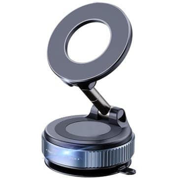 ceepdoogle Upgraded 360° Vacuum Magnetic Phone Holder,Vacuum Suction Magnetic Phone Holder Foldable Cell Holder for Car/Gym/Mirror/Smooth Surface, Compatible with Magsafe iPhone (Black) - Image 1