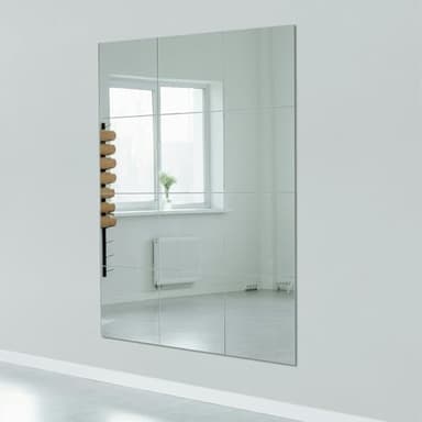 Ruomeng Home Gym Mirrors 12 Inch x 12Pcs Wall Mounted Mirror Glass Frameless Full Length Mirror Tiles for Home Gym, Bedroom, Door & Bathroom - Image 3