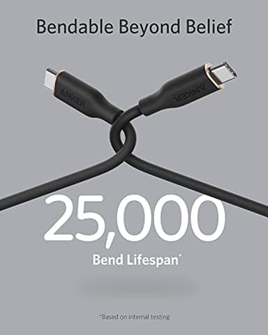 Anker USB C Cable, 100W Type C Flow Cord, Fast Charging for iPhone 17 Series, MacBook Pro 2020, and More (USB 2.0, 6FT, Black) - Image 4