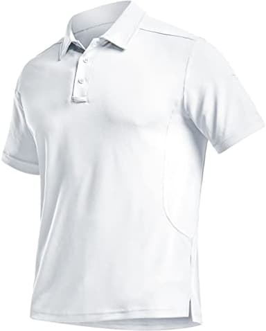 CQR Men's Polo Shirts, Tactical Short Sleeve Golf Performance Shirts, Lightweight Dry Fit UPF 50+ Pique, Frost Essential White, Large - Image 9