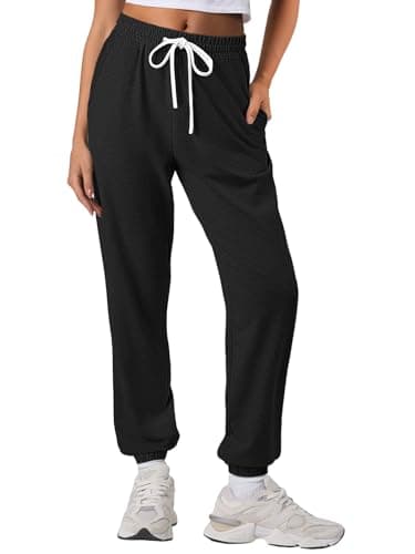 ATHMILE Fall Clothes Baggy Sweatpants for Women with Pockets-Lounge Womens Pajams Pants-Womens Cinch Bottoms Joggers for Yoga Workout 2025 Black - Image 3