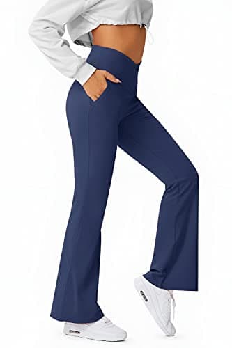 HEGALY Women's Flare Yoga Pants - Crossover Flare Leggings Buttery Soft High Waisted Workout Casual Bootcut Pants - Image 2