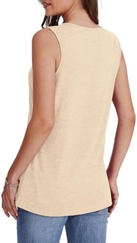 WIHOLL Tank Tops for Women Summer V Neck T Shirts Trendy Sleeveless Basic Tee Loose Fit 2025 Fashion - Image 5