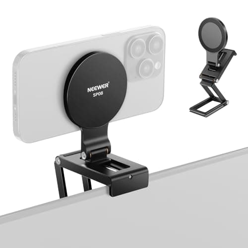 NEEWER Continuity Camera Mount for Desktop Monitor, Magnetic Tri Fold Desk Phone Webcam Holder with Arca Type Base, Compatible with MagSafe iPhone iMac Apple TV 4K Desktop Mac Laptop Samsung, SP08 - Image 1