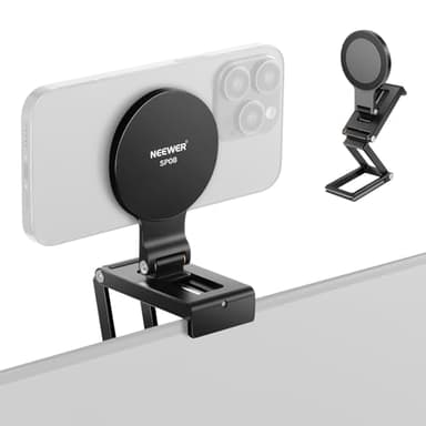 NEEWER Continuity Camera Mount for Desktop Monitor, Magnetic Tri Fold Desk Phone Webcam Holder with Arca Type Base, Compatible with MagSafe iPhone iMac Apple TV 4K Desktop Mac Laptop Samsung, SP08 - Image 1