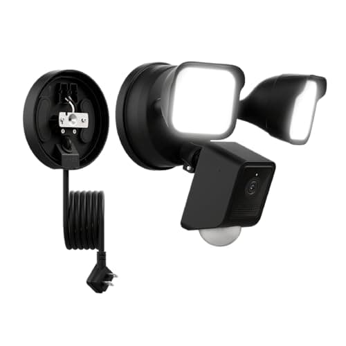 WYZE Floodlight Camera v2 with Plug-in Mount, 2K HD Outdoor Security Camera, Color Night Vision, Motion Activated, Electrical Box with 20ft Weather-Resistant Power Cable, Easy Installation (Black) - Image 1