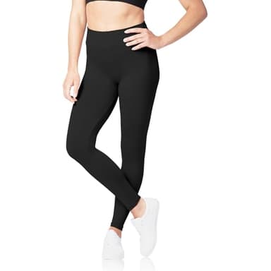 SATINA High Waisted Leggings for Women - Full Length Yoga Pants in One or Plus Size - Buttery Soft Fabric with Tummy Control, Gym Workout Black Leggings - Comfortable for Casual, Dressy or Sporty Wear - Image 1