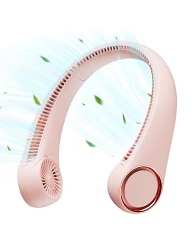 Gaiatop Portable Neck Fan Rechargeable, Hands-Free 360° Cooling, 17hrs Runtime, Battery Powered Personal Wearable Fan, Summer Outdoor Travel Essentials, Birthday Gifts for Women Mom Girls, Pink - Image 1