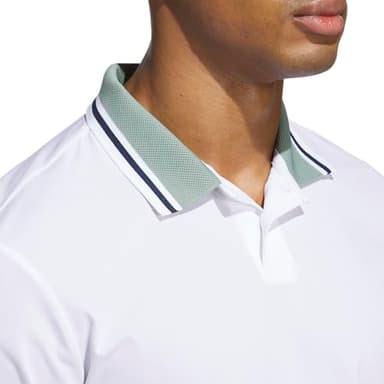 adidas Men's Beyond TWISTKNIT Polo Shirt, White, Medium - Image 4
