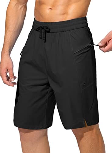 Men's Swim Trunks Quick Dry Board Shorts with Zipper Pockets Beach Shorts Bathing Suits for Men - No Mesh Liner(Black,M) - Image 1