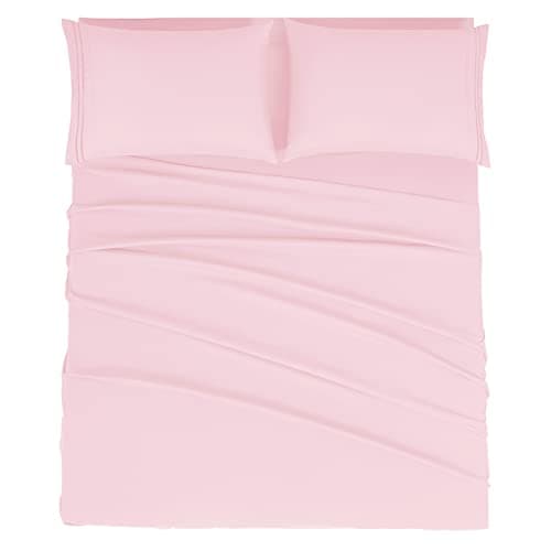 Mejoroom Queen Size Sheet Set - Hotel Luxury 1800 Bedding Sheets & Pillowcases - Deep Pocket Fitted Sheet, Soft, Breathable, Wrinkle & Fade Resistant - 4 Piece (Queen, Blush Pink) - Image 1