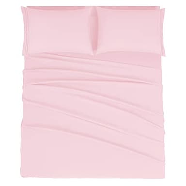 Mejoroom Queen Size Sheet Set - Hotel Luxury 1800 Bedding Sheets & Pillowcases - Deep Pocket Fitted Sheet, Soft, Breathable, Wrinkle & Fade Resistant - 4 Piece (Queen, Blush Pink) - Image 1