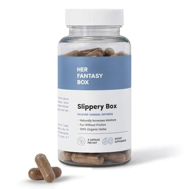 Her Fantasy Box | Slippery Box | Fast-Acting Slippery Elm Capsules for Feminine Wellness & Intimate Moisture Support – 60 Vegan Capsules - Image 1