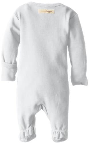 L'ovedbaby Unisex Baby Organic Snap Footie (White, Preemie-NB) - Image 2