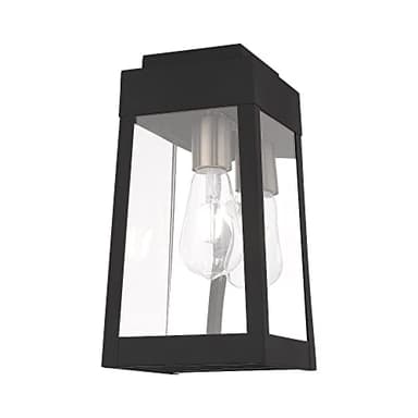 Livex Lighting 20852-04 Oslo - 12" One Light Outdoor Wall Lantern, Black Finish with Clear Glass - Image 4