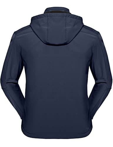 Little Donkey Andy Men’s Softshell Jacket with Removable Hood, Fleece Lined and Water Repellent Deep Blue Size S - Image 2