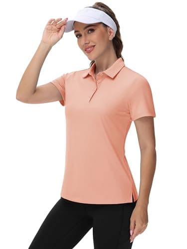 TACVASEN Athletic Polo Shirt for Women Sun Protection Shirts Short Sleeve Quick Dry Golf Shirts Hiking Fishing Shirts Women T Shirt Apricot - Image 4