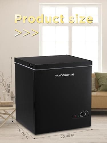 F.W.WOOLWORTHS 5.0 Cu.Ft Chest Freezer, Deep Freezer Adjustable 7 Thermostat, Compact Freezer with Removable Basket for Kitchen, Home, Office, Basement, RVs-Black - Image 2