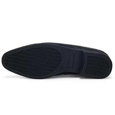 UUBARIS Mens Loafers Dress Slip On Driving Wedding Party Shoes Line Black Size 7 - Image 5