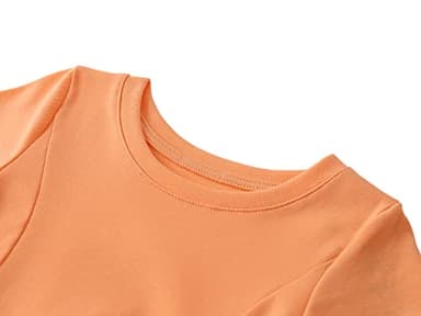 Little Girls Short Sleeve Swing Dress Kids A-Line Skater Twirl Summer Casual Dresses (Orange,4T) - Image 3